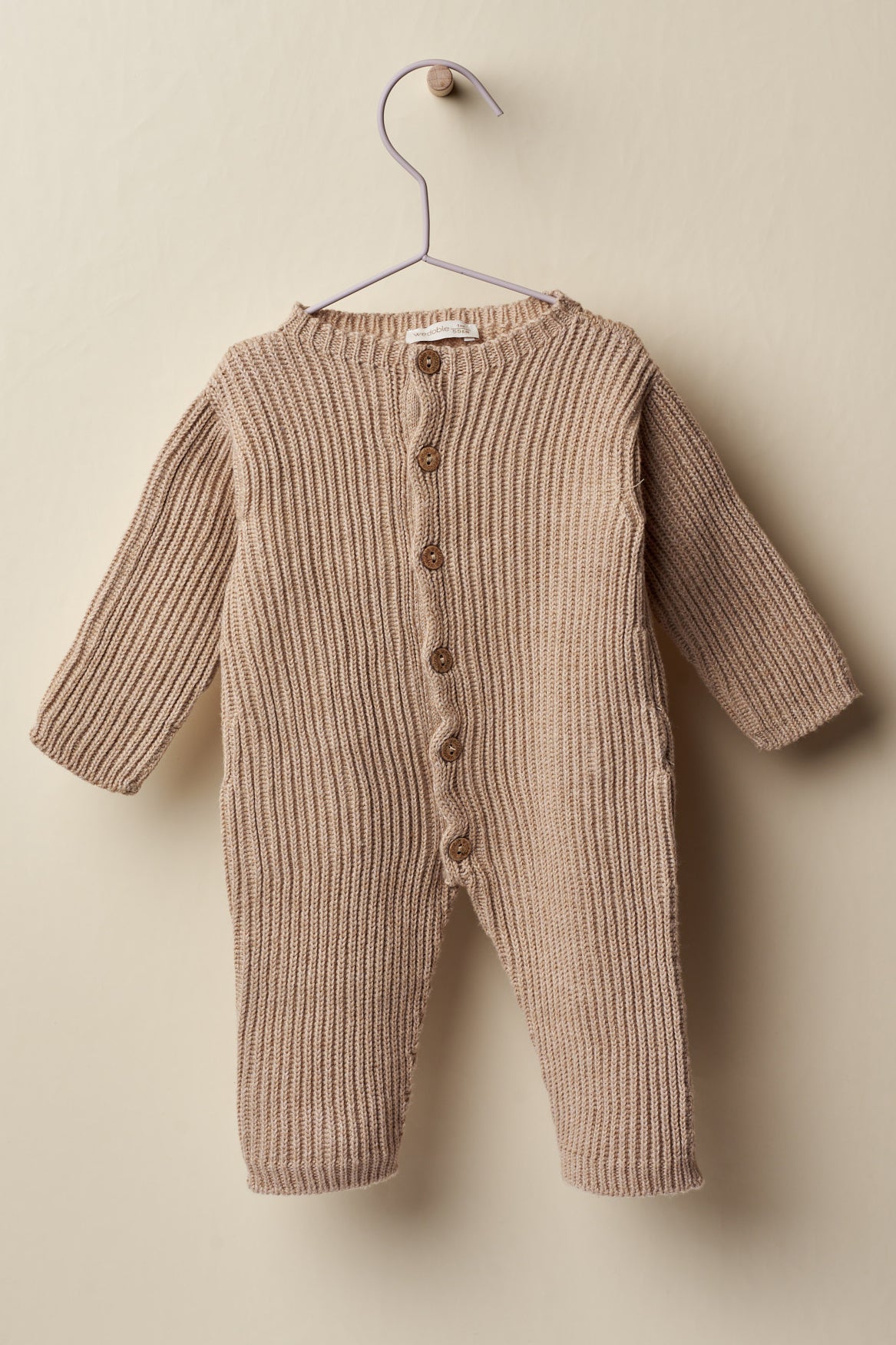 Lorcan Soft Camel Knitted Romper for Baby Boys & Girls - Cozy Winter Outfit for Newborns, Infants & Toddlers - Perfect for Family Photos, Holidays & Playdates