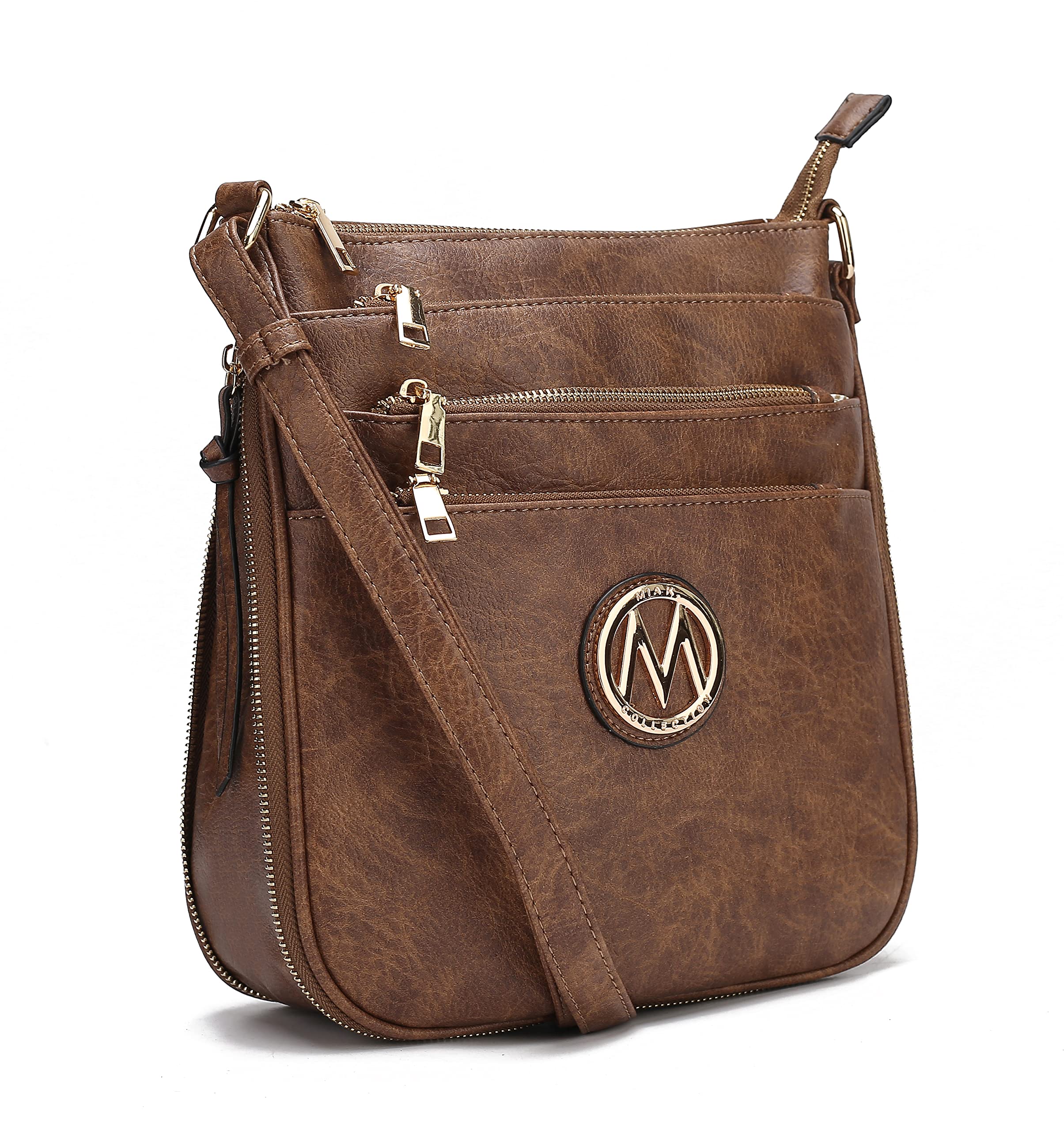 MKF Collection Women's Crossbody Bag - Stylish PU Leather Messenger Purse with Adjustable Shoulder Strap - Fashionable Designer Handbag for Work, Travel & Everyday Use