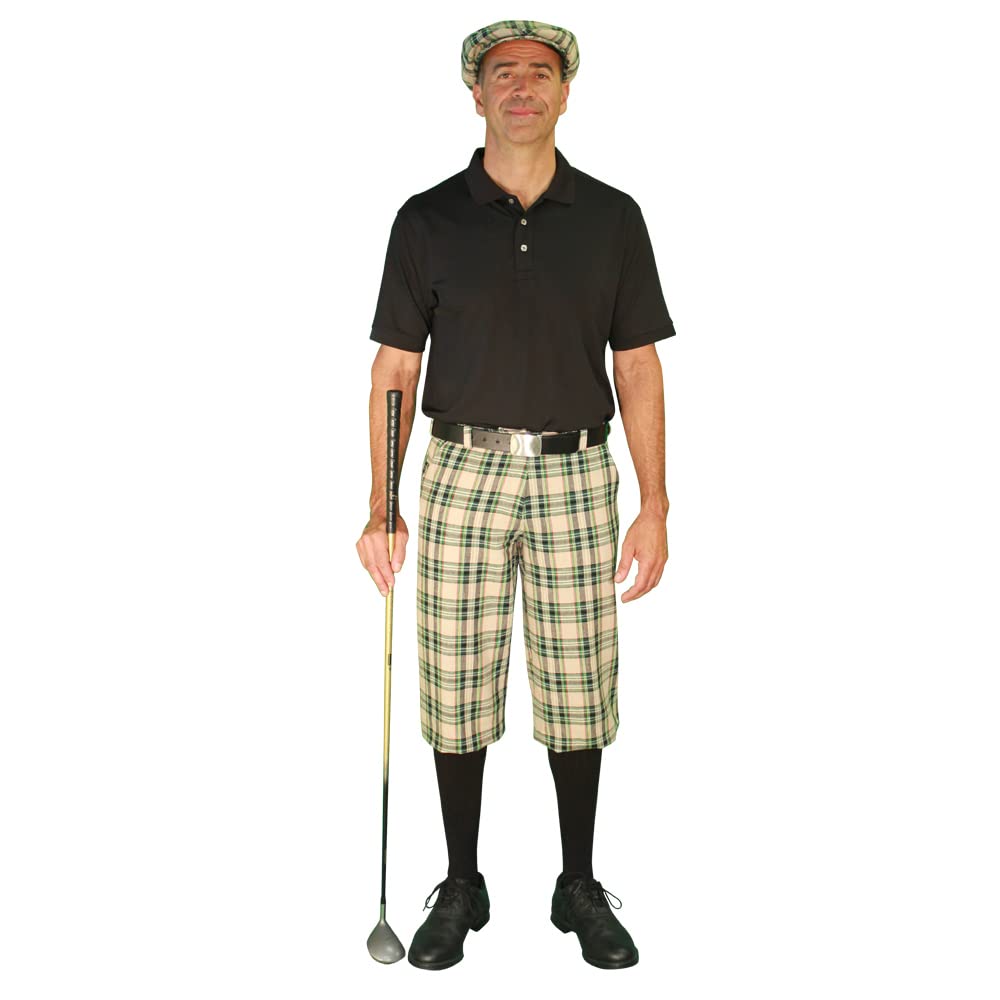 Men's Golf Knickers Khaki Stewart Golf Outfits - Black - Comfortable & Stylish Golf Pants for Practice & Tournaments