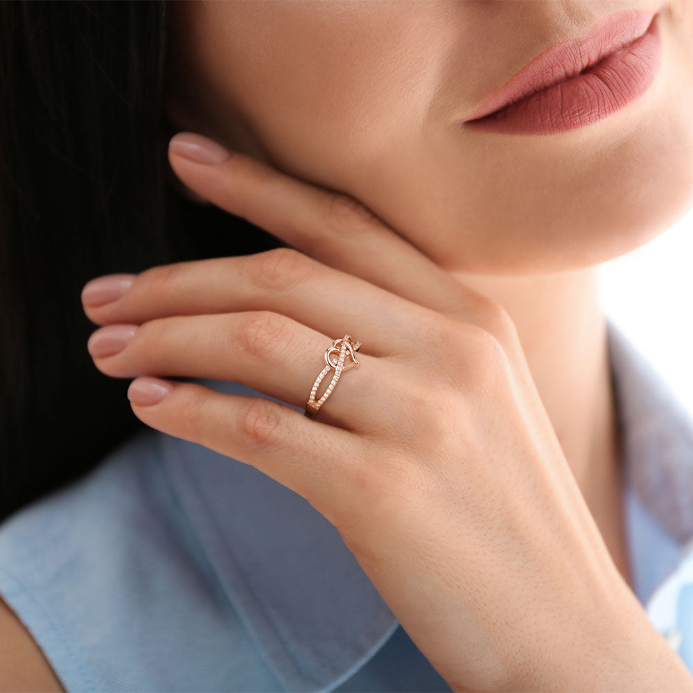 Lab Grown Diamond Infinity Heart Promise Ring - 14K White Gold Engagement Ring for Women, Gift for Anniversary, Valentine's Day & Special Occasions