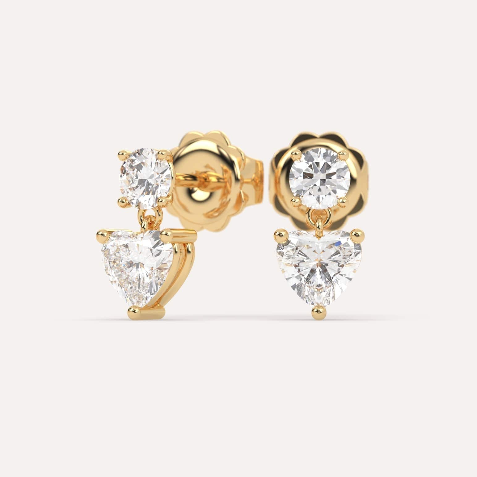 2 Carat Heart-Shaped Diamond Drop Earrings for Women - Elegant Dangle Earrings for Valentine's Day, Anniversary & Special Occasions