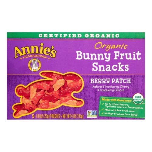 Organic Bunny Fruit Snacks by Annie's - Berry Patch Flavor, Gluten-Free & Vegan, Pack of 2 | Healthy Kids Snacks for Lunch Boxes, School, Travel & On-The-Go