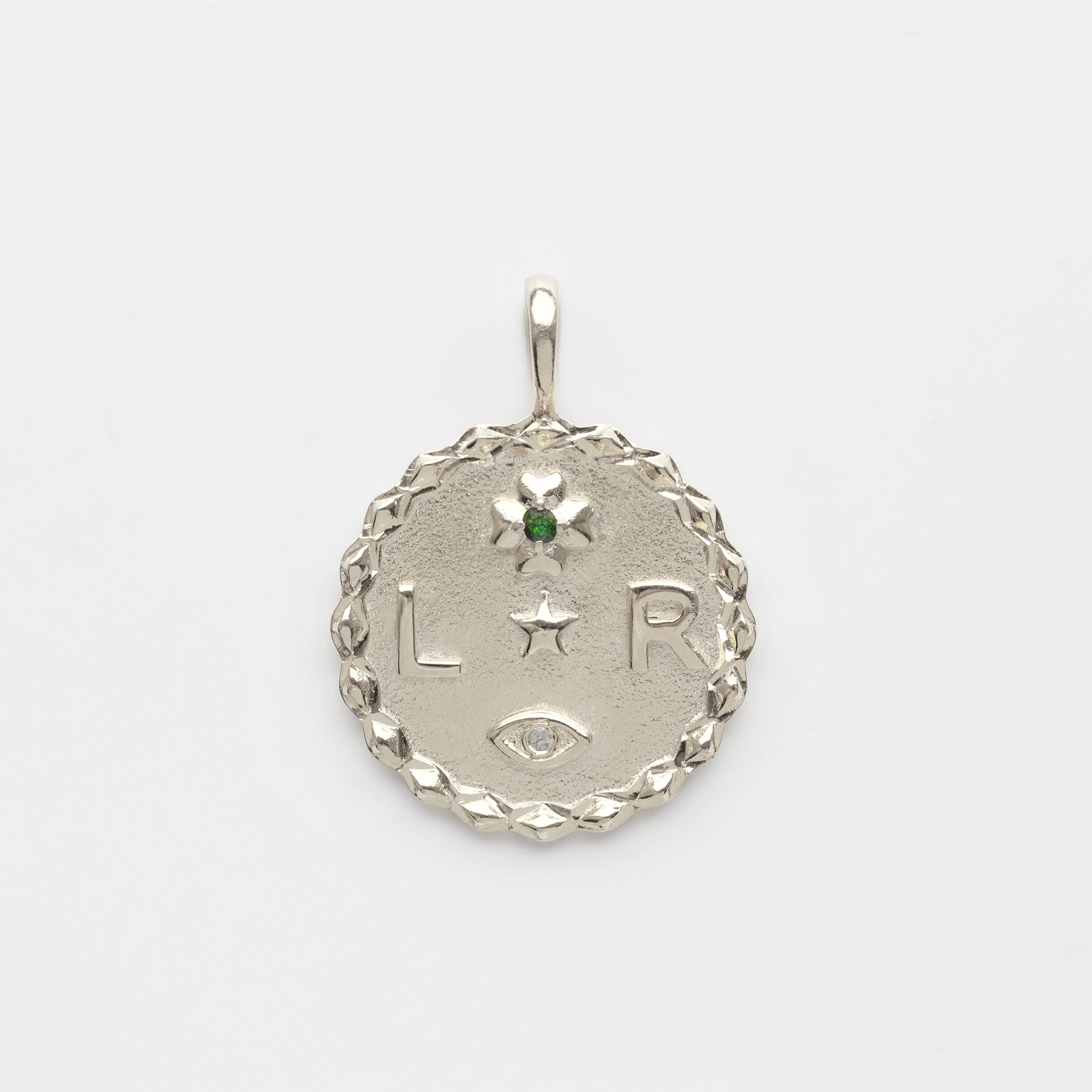 Louise Thompson Lucky Personalized Coin Pendant Necklace - Engraved Initial Jewelry Gift for Women - Perfect for Birthday, Anniversary & Everyday Wear