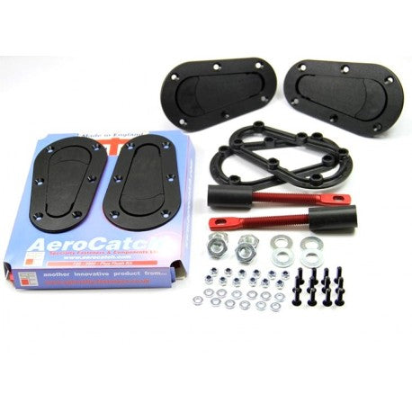 AeroCatch Non-Locking Bonnet Pins - Black or Carbon Fiber Hood Pins for Car Racing & Automotive Performance
