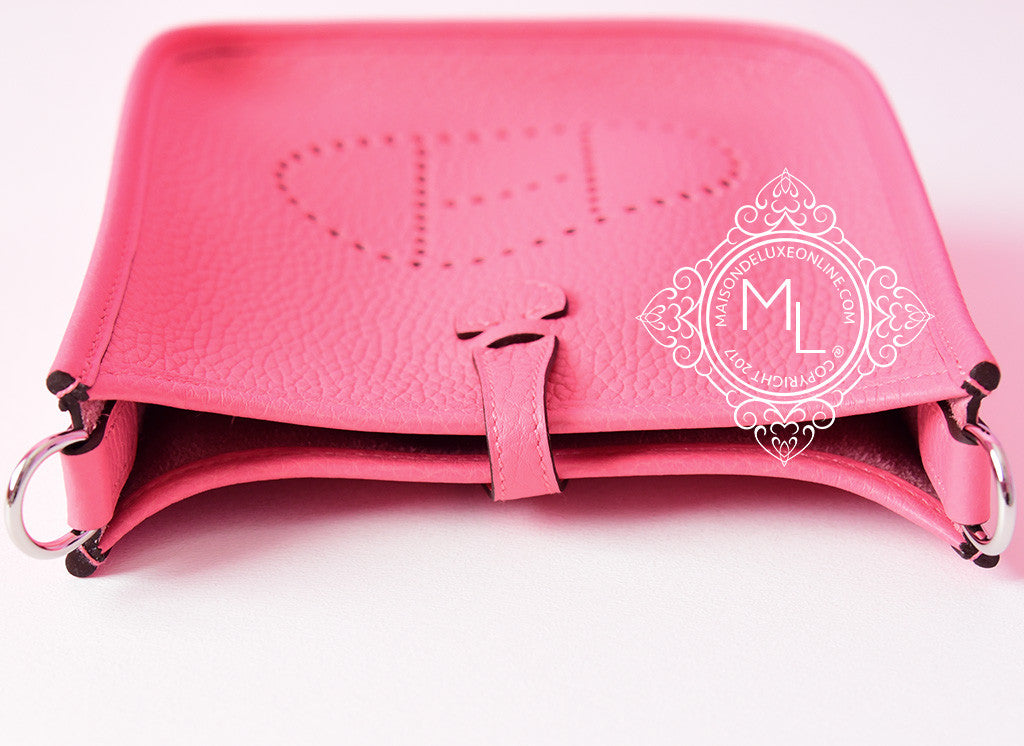 Hermes Evelyne TPM Messenger Bag in Rose Azalee Pink - Mini Crossbody Bag for Women, Perfect for Everyday Use & Travel Accessories