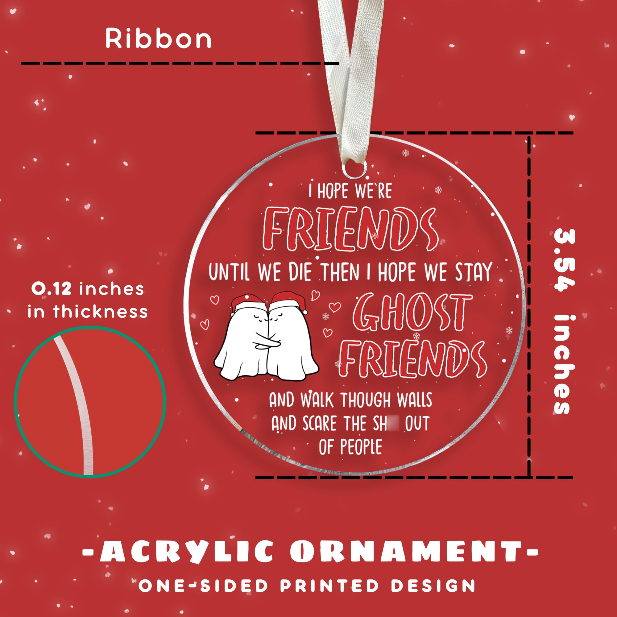 Personalized Acrylic Best Friend Ornaments for Women - Unique Christmas Gifts for Besties - Friendship Keepsake Decor for Tree, Office, or Home