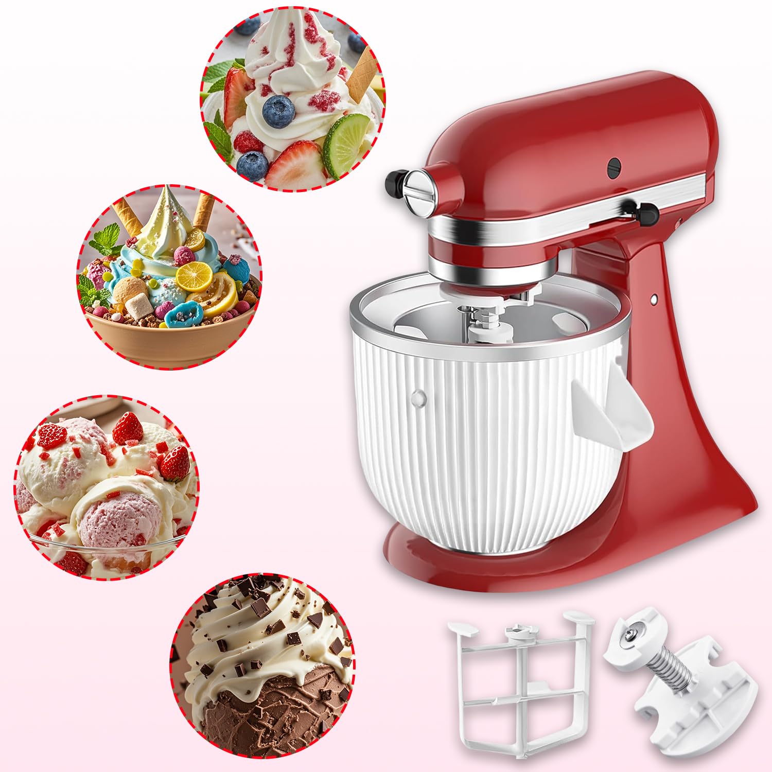 KitchenAid Ice Cream Maker Mixing Paddle - Replacement Part for Stand Mixer Attachments, Perfect for Homemade Frozen Treats and Desserts