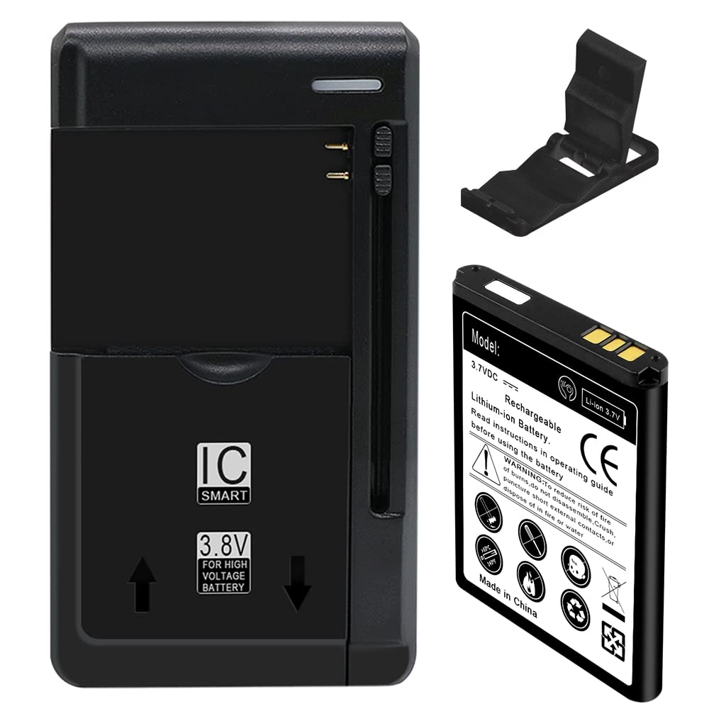 Long-Lasting 1800mAh Replacement Battery & Universal USB/AC Desktop Charger with Folding Bracket for Kyocera DuraXTP E4281 Sprint | Perfect for Business, Outdoor & Emergency Use
