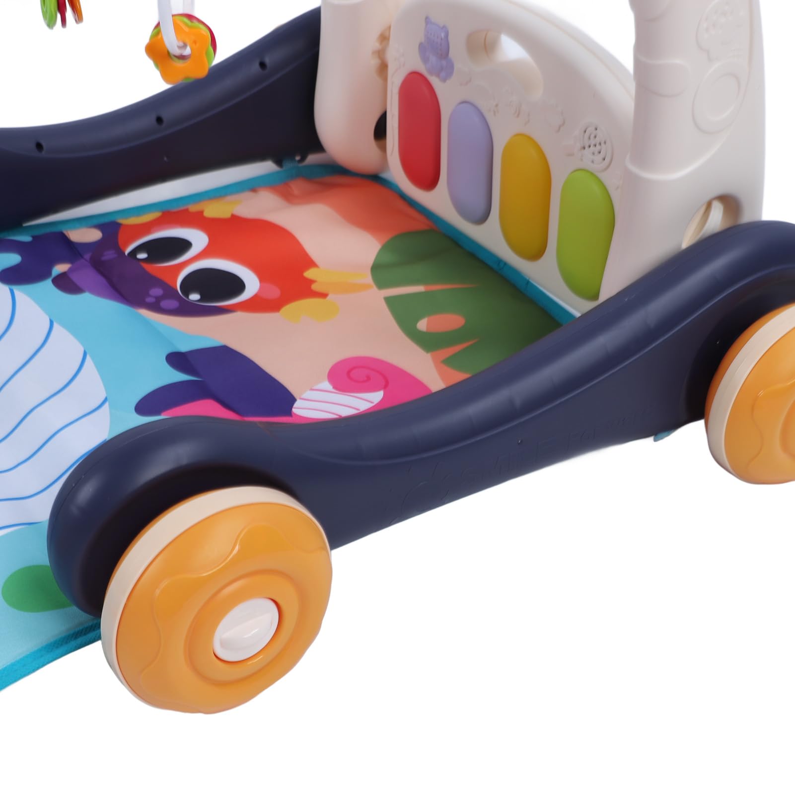 **Baby Push Walker with Adjustable Height - Multifunctional Piano Playmat & Activity Gym for Infants - Sensory Development Toy for Tummy Time, Crawling & Early Learning - Perfect for Nursery, Playroom & Daycare**