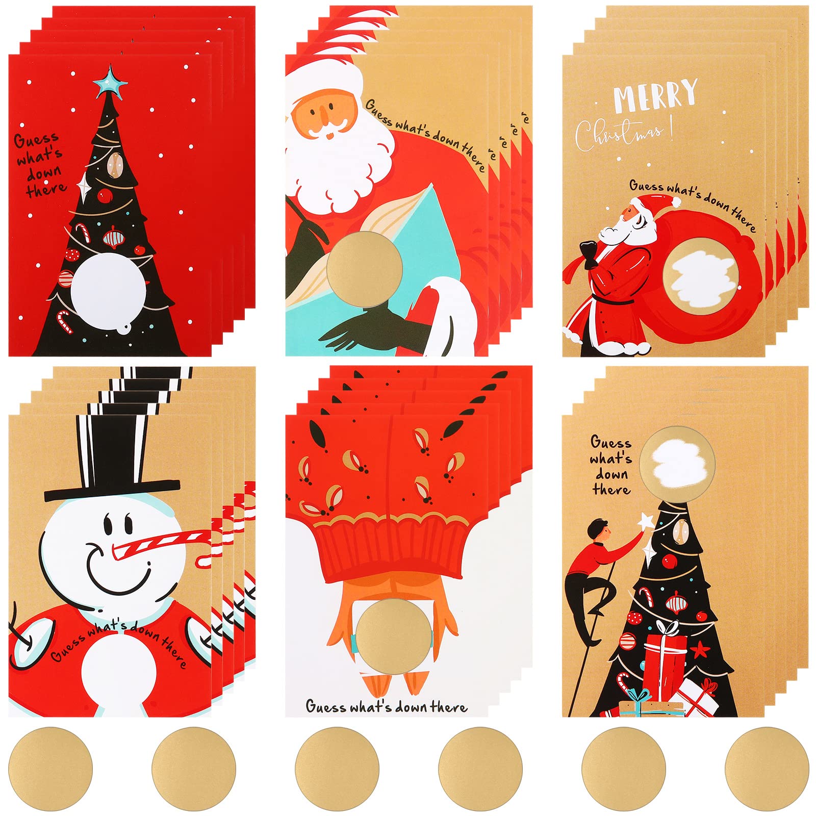 270-Piece Christmas Scratch Off Cards Set - 120 DIY Holiday Present Cards & 150 Scratch Off Stickers - Xmas Party Games, Lottery Cards & Festive Activities for Family Gatherings, Office Parties & Classroom Fun