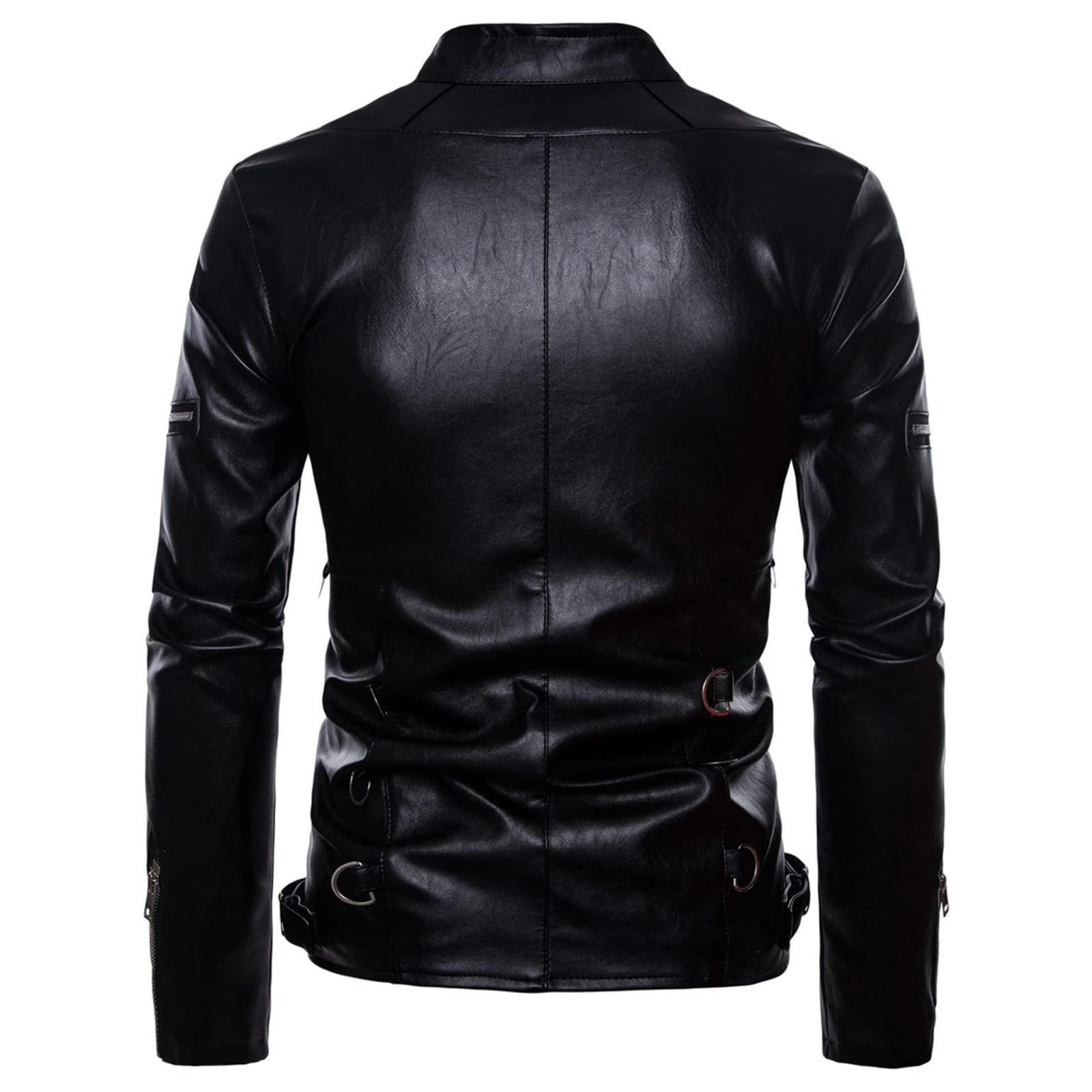Men's Slim Fit PU Leather Jacket - Stand Collar Motorcycle Coat for Autumn & Winter | Casual Fashion Outerwear for Riding, Travel & Daily Wear