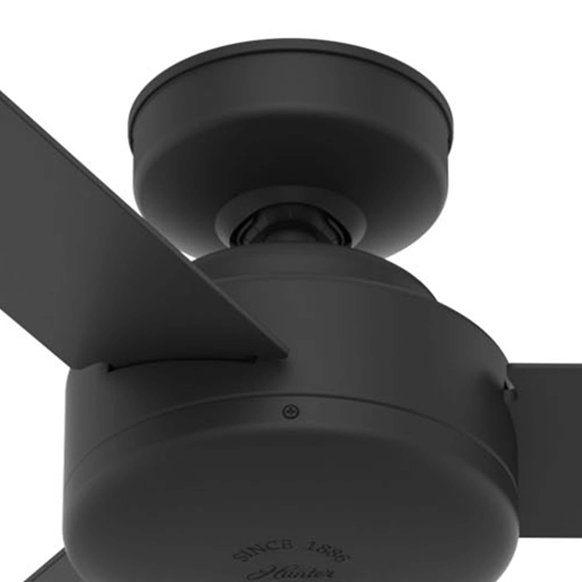 Hunter Fan 52 Inch Modern Matte Black Ceiling Fan with 3 Blades - Indoor Use, Quiet Operation, Energy Efficient (Renewed) - Perfect for Living Room, Bedroom, or Office Cooling