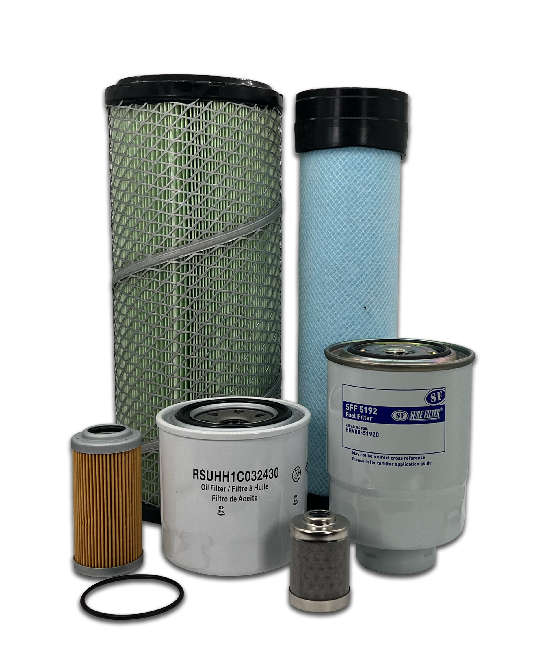 HERO® Maintenance Filter Kit for Kubota R530 Wheel Loader - Air, Oil & Fuel Filters Replacement Set | Perfect for Construction Equipment Maintenance & Fleet Servicing