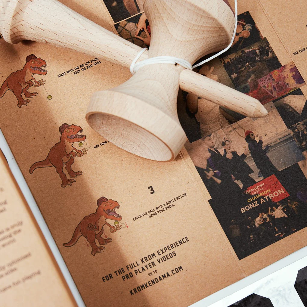 Krom Strogo Kendama - Premium Wooden Skill Toy for Beginners & Pros - Perfect for Juggling, Tricks, and Stress Relief