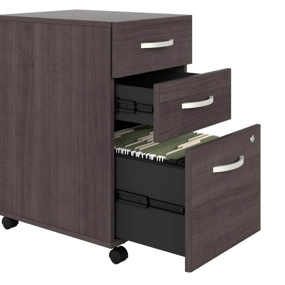 Zaniah 3-Drawer Mobile File Cabinet with Locking Wheels - Black, White, Gray (3 Colors) - Perfect for Office, Home, or School Organization and Document Storage