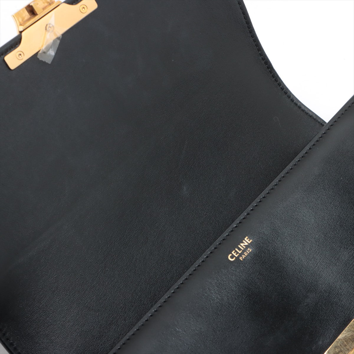 CELINE Medium Triomphe Leather Shoulder Bag in Black | Luxury Designer Handbag for Women | Perfect for Work, Travel & Evening Events