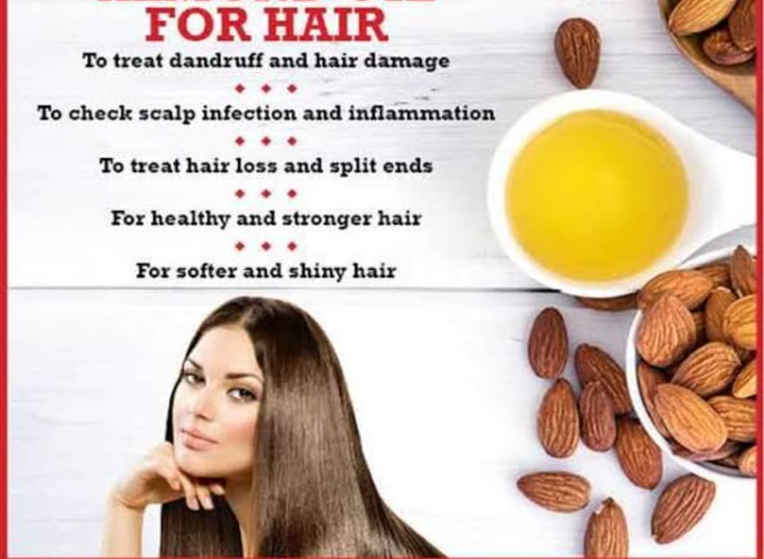 Pure Sweet Almond Oil for Hair & Skin - 50ml | Cold Pressed, Natural & Organic | Moisturizing & Nourishing Treatment for Dry Scalp, Face & Body Care | Perfect for Massage, Aromatherapy & DIY Beauty Recipes