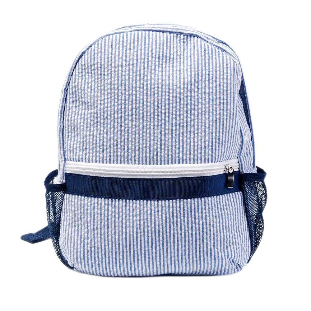 Seersucker Toddler Backpack - Cute Preppy Kids School Bookbag for Preschool & Kindergarten | Lightweight Durable Children's Bag for Daycare, Travel & Daily Use