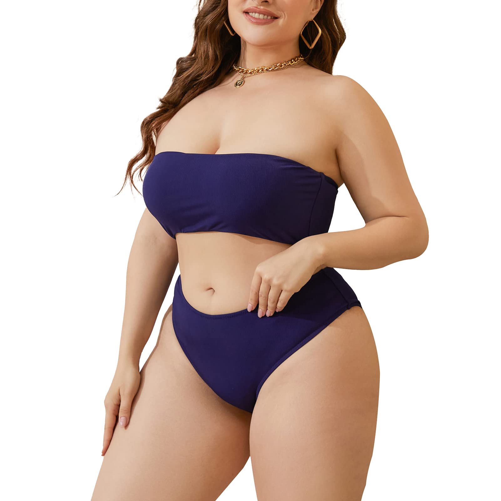 **Yii ouneey Plus Size Swimsuit for Women - High Waisted Bikini Set, Tummy Control Bathing Suit - Perfect for Beach, Pool & Summer Vacation**
