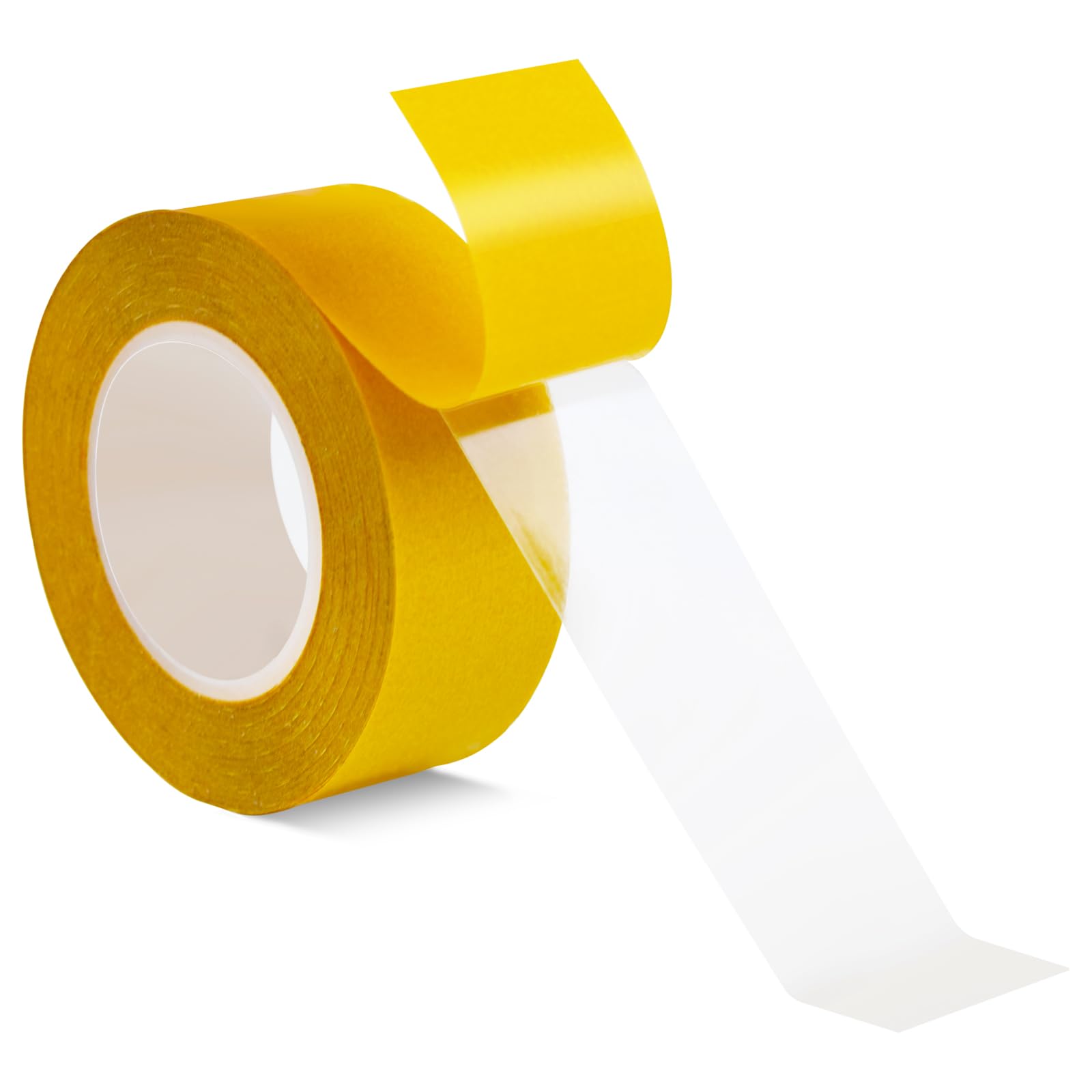 Heavy Duty Double Sided Tape 1Inch x 50Ft - Removable Clear Adhesive for Walls, DIY Crafts, Woodworking | Strong Bonding No Residue Tape for Home Decor, Photo Frames, Gift Wrapping & Scrapbooking Projects