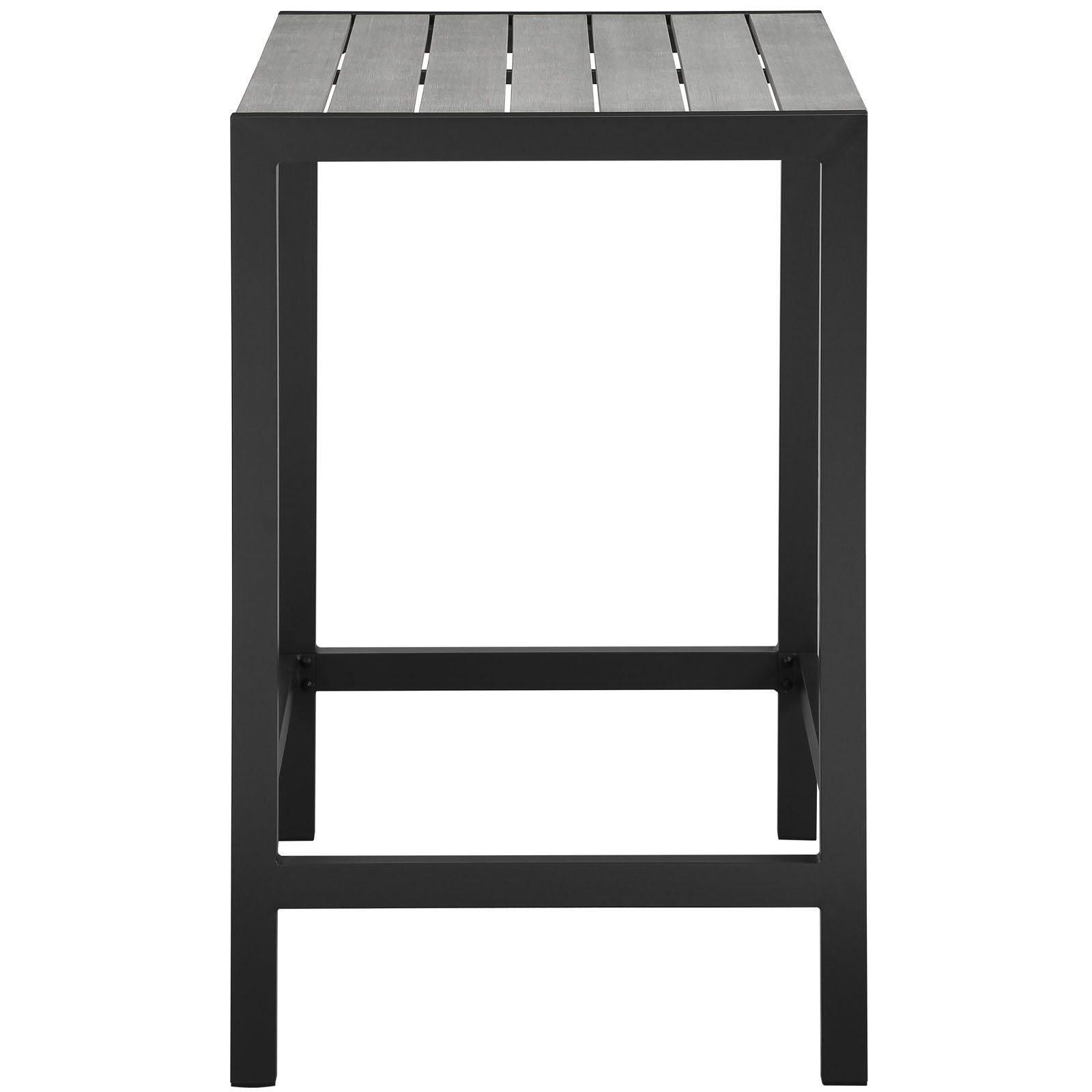 Modway Maine Aluminum Outdoor Patio Bar Table - Brown Gray - Weather-Resistant Bistro Table for Garden, Poolside & Backyard Dining