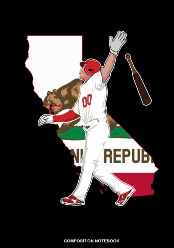 California State Flag Baseball Player Composition Notebook - 7x10 Inches, 120 Pages, College Ruled - Perfect for School, Note Taking, Journaling & Sports Fans - Great Gift for Teens & Boys