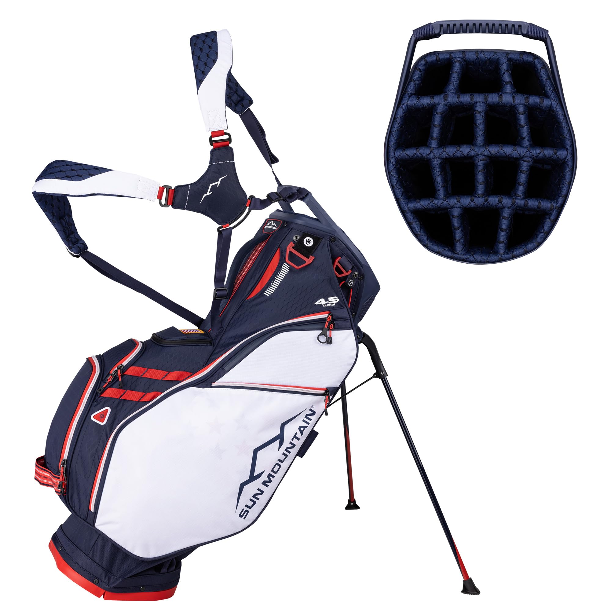 Sun Mountain 2025 4.5LS 14-Way Golf Stand Bag - Lightweight Golf Club Bag with Full-Length Pockets & Adjustable Straps - Perfect for Golfers Seeking Organization & Comfort on the Course