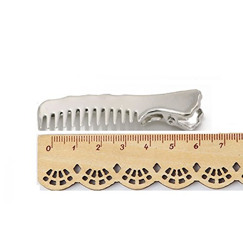 STRIPES® Essentials Girls Comb Design Silver Hair Clips - Cute Hair Accessories for Kids, Toddlers & Teens - Perfect for School, Parties & Everyday Style