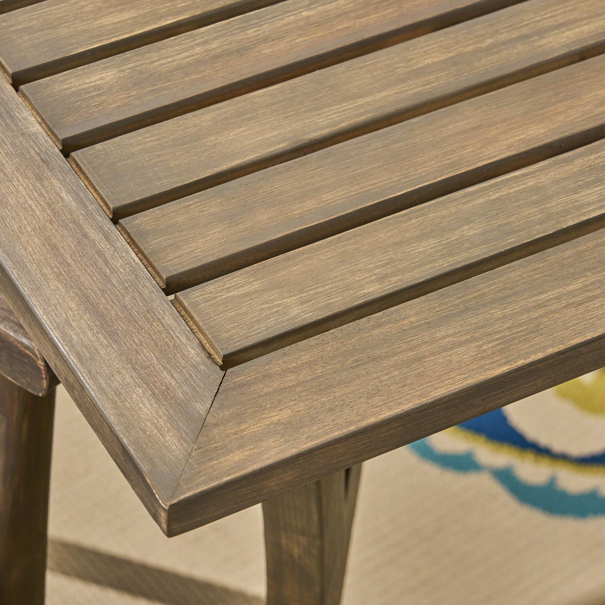 Premium Acacia Wood 6-Person Outdoor Patio Dining Set with Cushions - 59