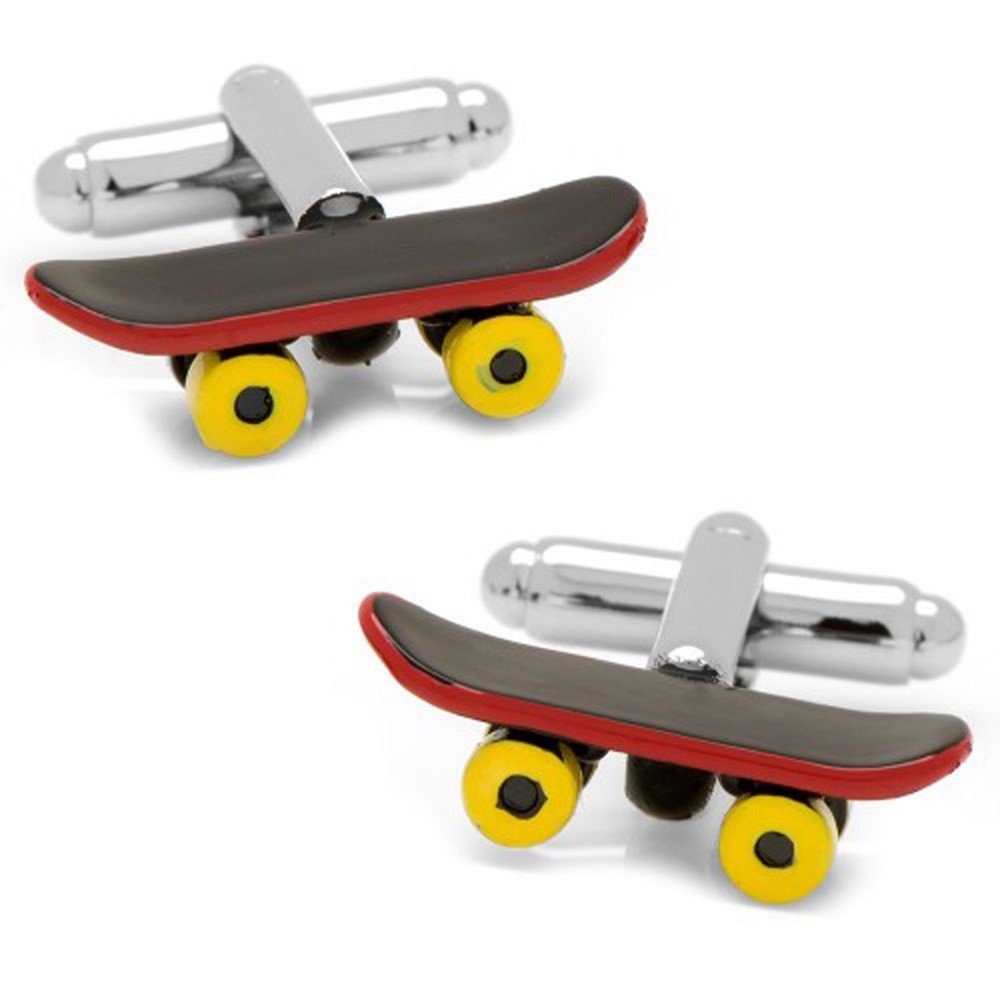 Skateboard Skater X Games Sports Cufflinks Set with Gift Box & Cleaner - Perfect for Skateboarding Enthusiasts, Gifts for Men, and Sports-Themed Events