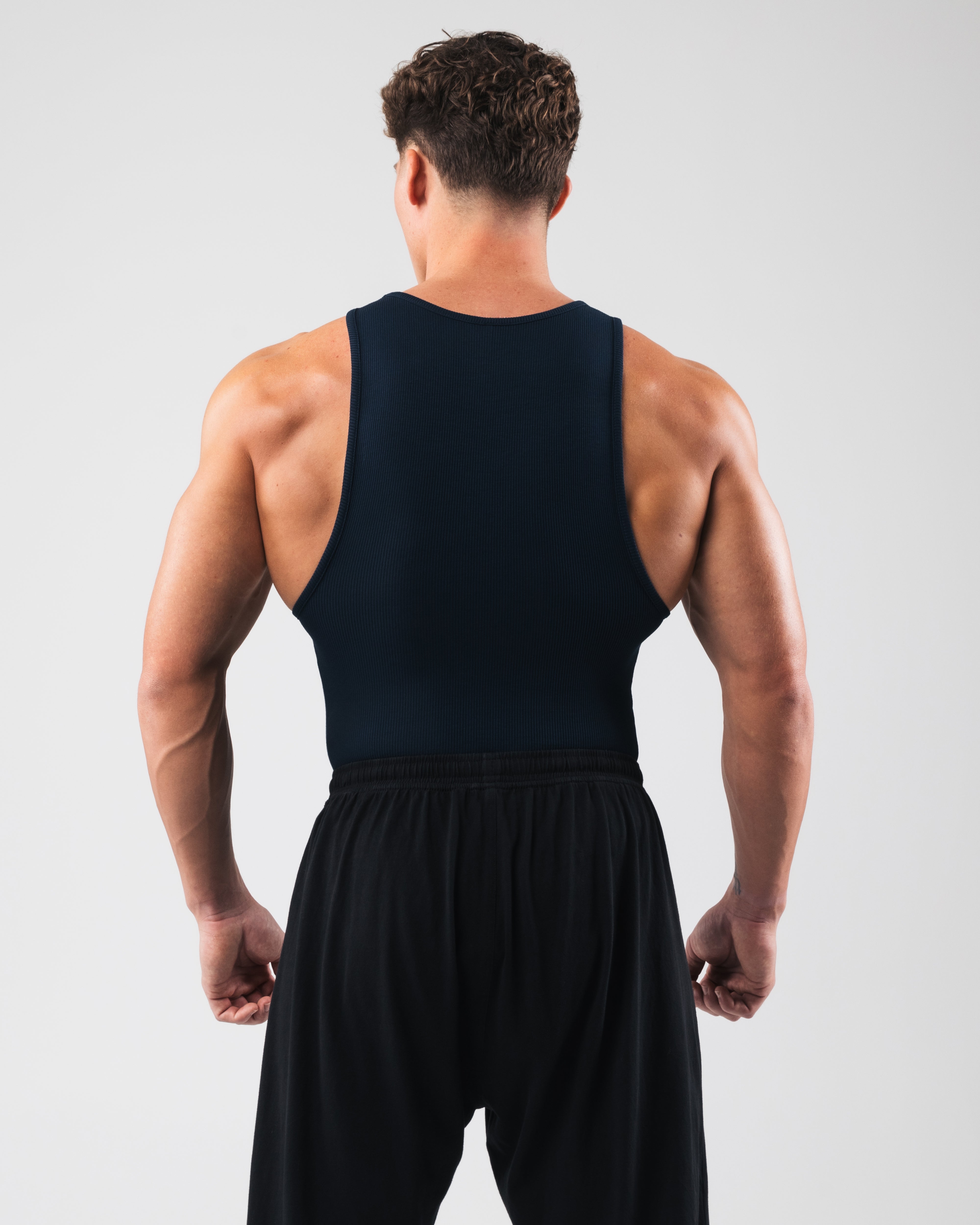 Zero Ribbed Tank Top 2-Pack - Navy Blue | Women's Slim Fit Sleeveless Shirts for Casual Wear & Layering