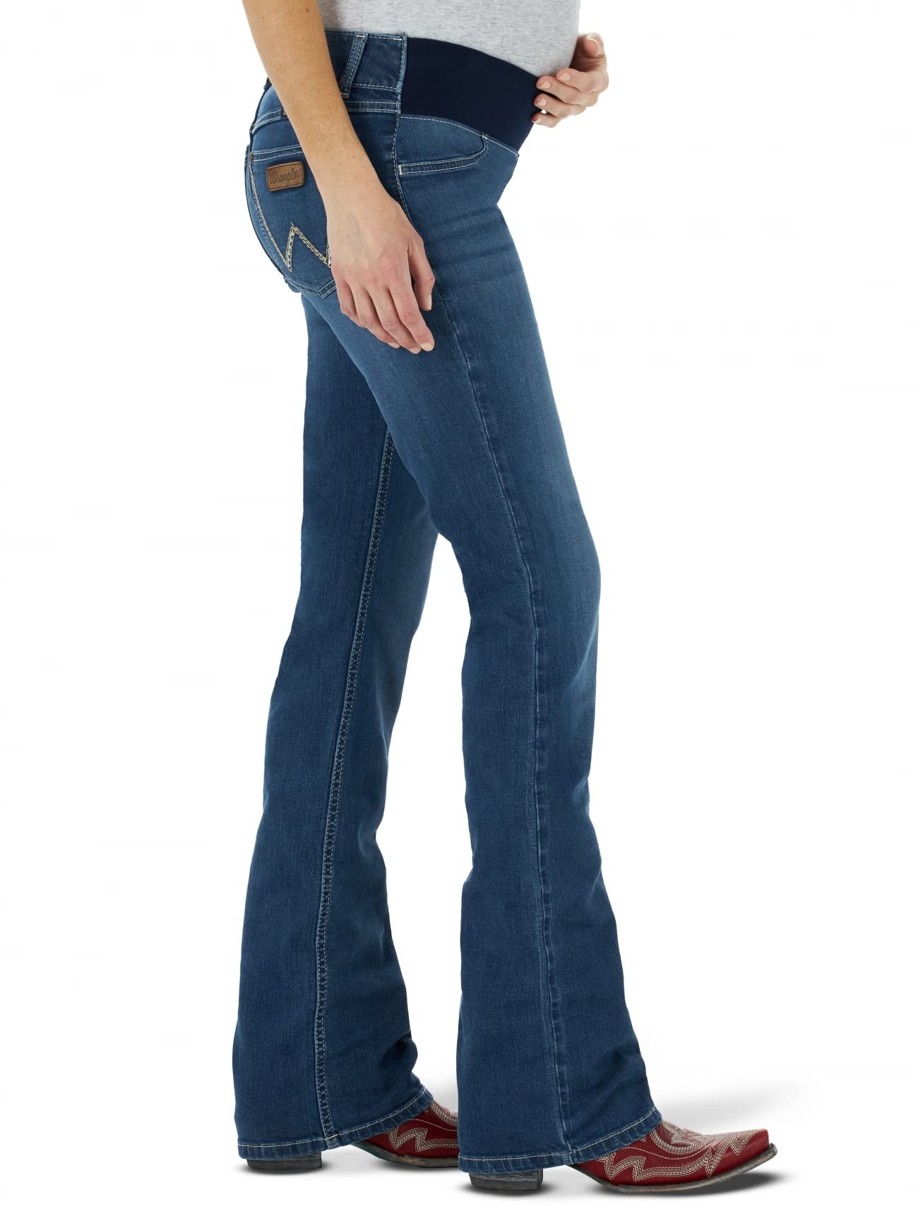 Wrangler Women's Mae Maternity Jeans - Stretch Denim Pants for Pregnancy Comfort | Perfect for Work, Casual Wear & Everyday Use During Pregnancy