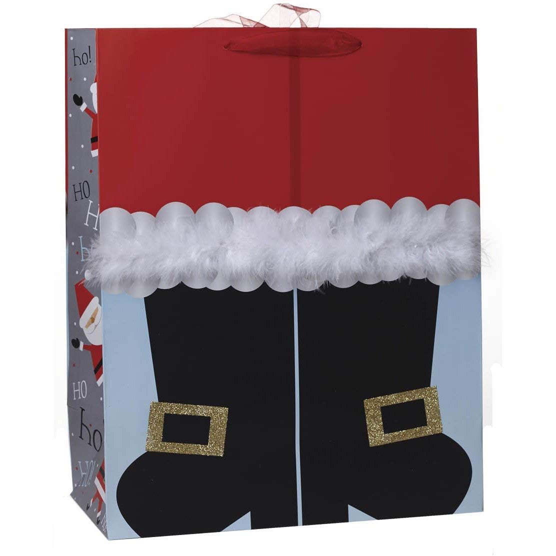 JILLSON & ROBERTS Extra Large Christmas Gift Bags - Santa Boot Design (120 Pack) - Perfect for Holiday Wrapping, Party Favors & Stocking Stuffers