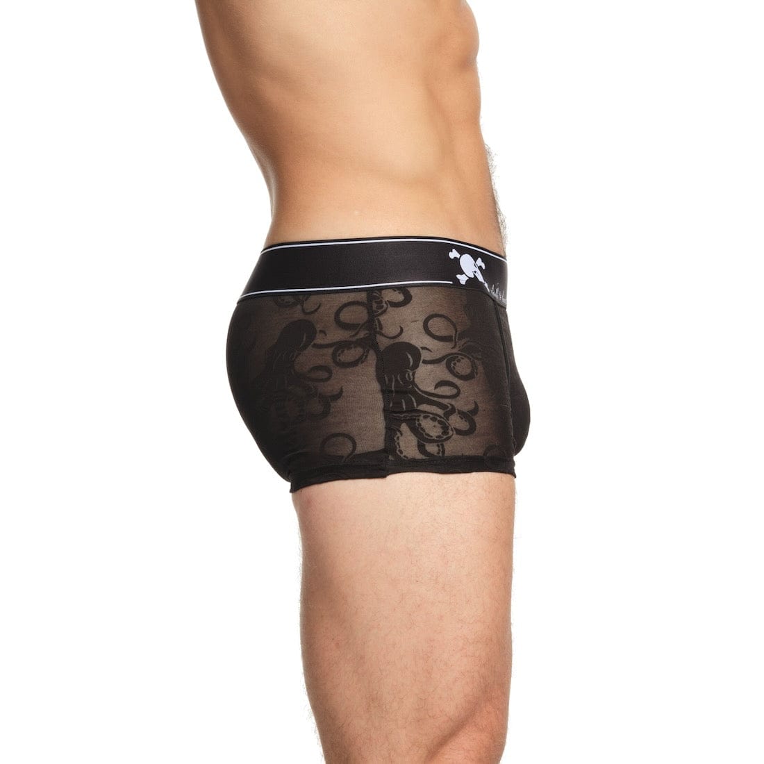 Octopus Burnout Black Trunk - Stylish Vintage-Inspired Swimwear for Men | Perfect for Beach, Pool, and Summer Vacations