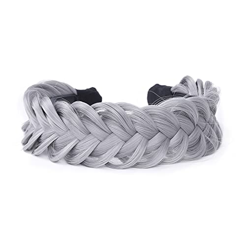 Vowyore Wide Fishtail Braid Headband with Teeth - Classic Chunky Plaited Hair Band for Women & Girls | Synthetic Hairpiece Beauty Accessory for Parties, Weddings & Everyday Wear
