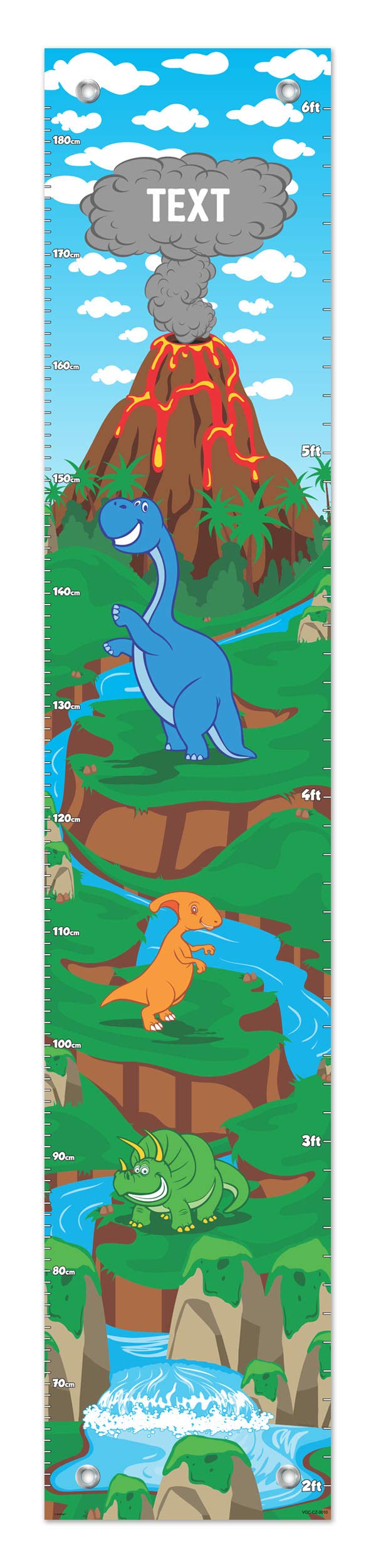 Personalized Dinosaur Themed Growth Chart for Kids - Custom Text Nursery Room Decor & Height Measurement Tool - Perfect for Baby Showers, Birthdays, and Children's Bedrooms
