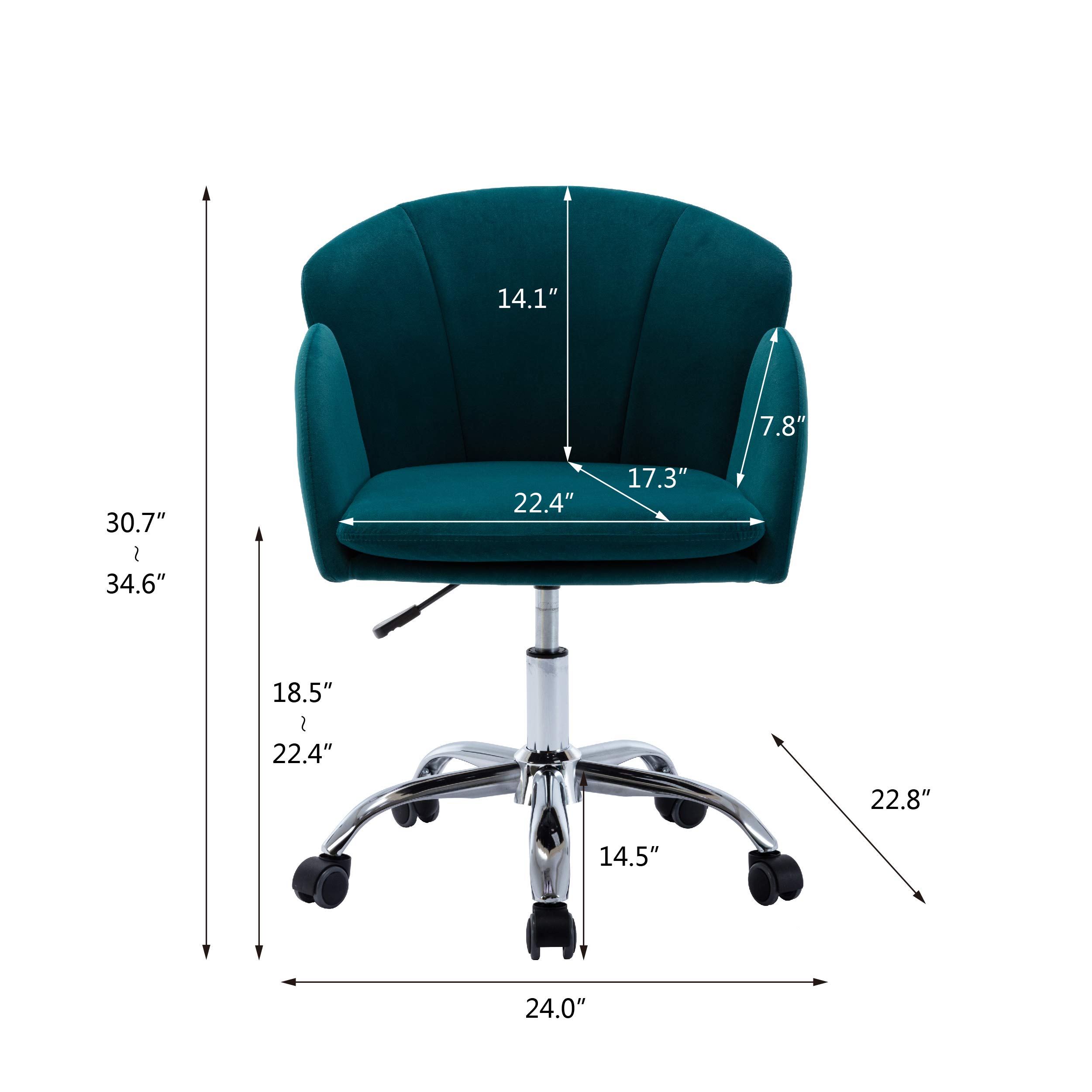 Ergonomic Office Chair with Lumbar Support & Armrests - 360° Swivel Rolling Computer Desk Chair for Home & Work - Breathable Fabric Task Chair (Teal) - Perfect for Long Work Hours, Gaming & Remote Work Setup