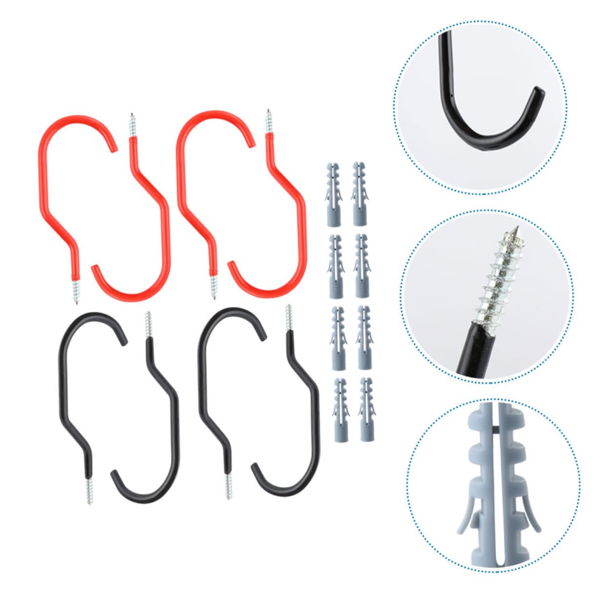 Universal Bike Wall Hanger Hook Set - 16 Pcs Heavy Duty Bicycle Storage Rack for Garage & Home Organization | Drywall Safe Bike Parking Solution for Cycling Enthusiasts | Perfect for Indoor Bike Storage, Garage Organization & Space Saving