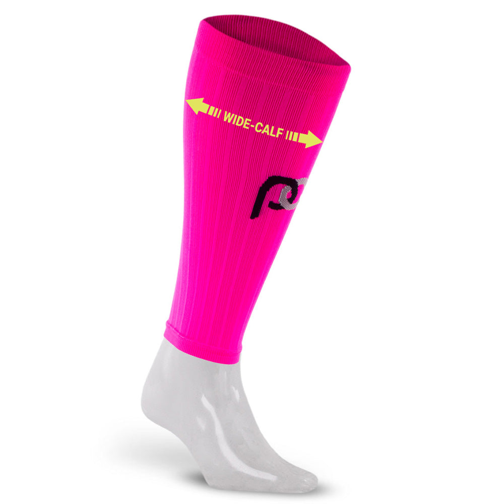 Pink Wide Calf Compression Sleeves for Women - Comfortable Support for Running, Yoga & Sports Recovery - Perfect for Athletes & Active Lifestyles