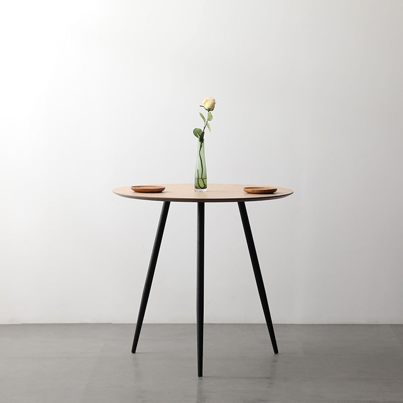 GINNY 80cm Round Dining Table - Natural & Black Finish | Perfect for Small Spaces, Kitchens, and Cozy Dining Areas
