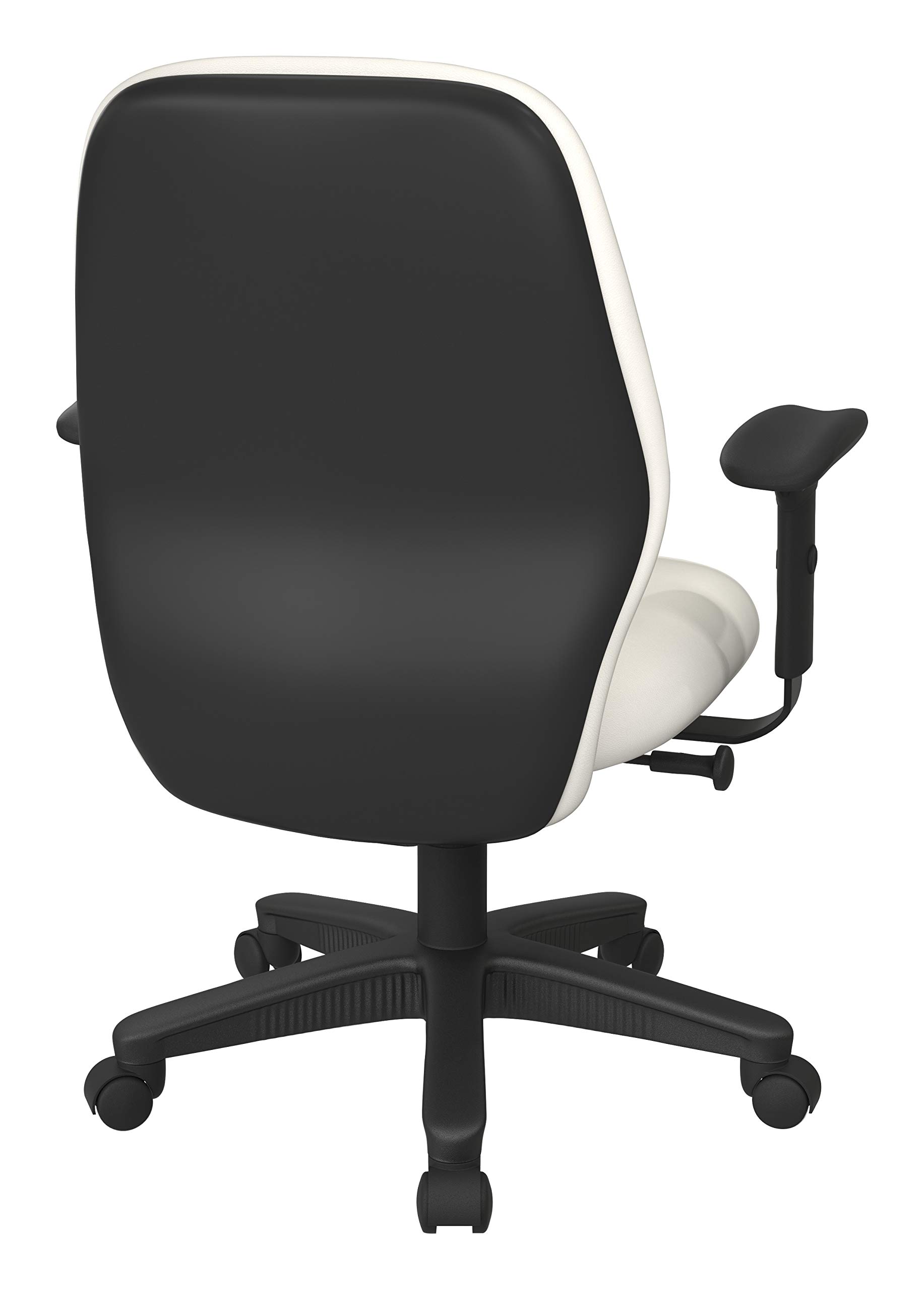 Office Star Ergonomic Mid Back Office Desk Chair with 2-to-1 Synchro Tilt Control & Adjustable Soft Padded Arms - Dillon Snow Fabric - Perfect for Home Office, Workstation & Long Hours Sitting
