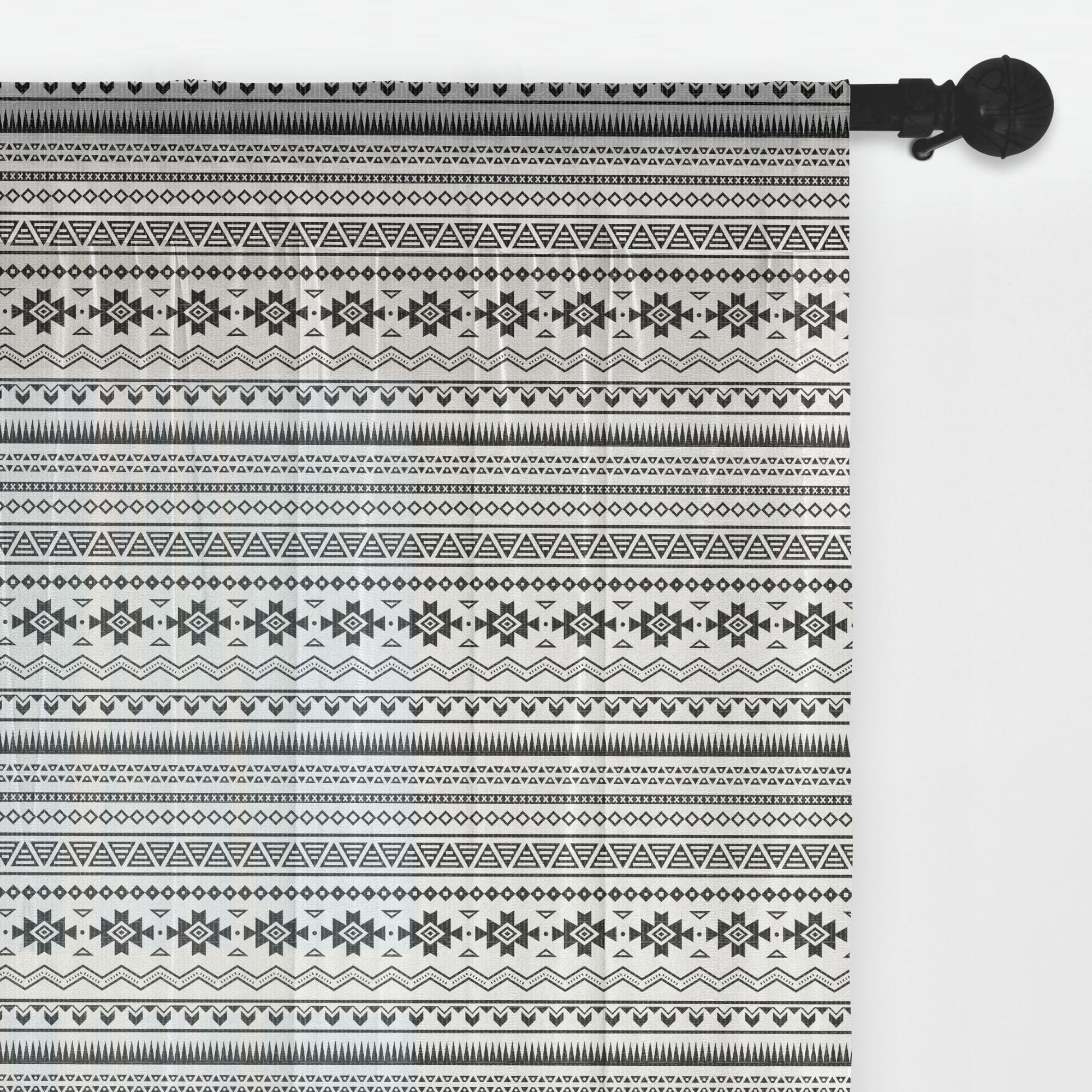 Ambesonne Tribal Tulle Curtains with Rod Pocket - Aztec American Folkloric Art Borders, South American Cultural Design - Sheer Drapes for Wedding, Party, Living Room & Bedroom - 2 Panels (108
