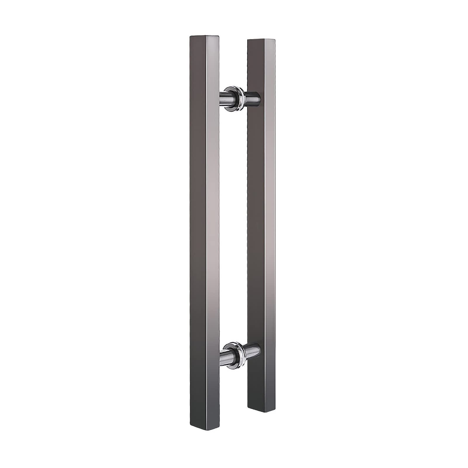 SUCHETA Brushed Stainless Steel Modern Sliding Barn Door Handle - Interior/Exterior Push Handle for Wooden Doors - Black Titanium Finish (120mm) - Perfect for Contemporary Entryways, Farmhouse Style Homes & Office Spaces