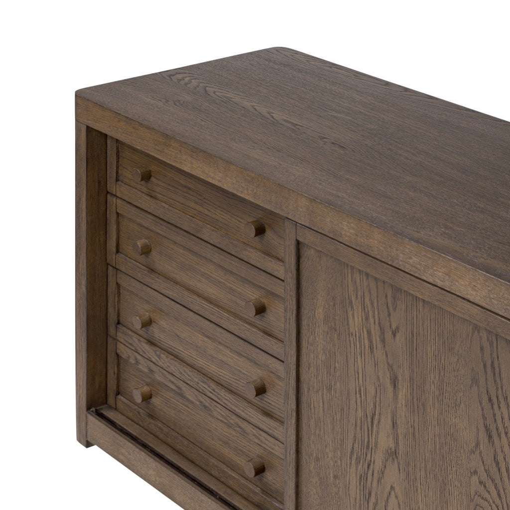 Miko Modern TV Stand with Fawn Oak Veneer - Stylish Media Console for Living Room, Bedroom & Home Theater
