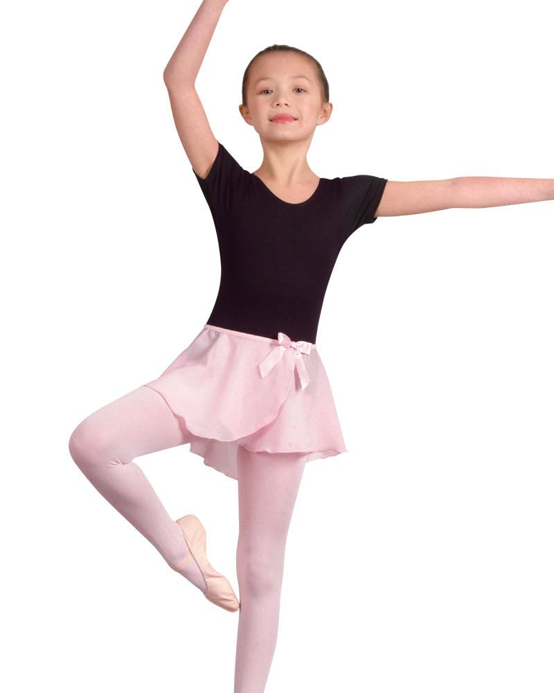 Danznmotion Girls Georgette Wrap Skirt - Flowy Summer Skirt for Kids, Adjustable Waist, Lightweight & Comfortable - Perfect for Beach, Party, and Casual Wear