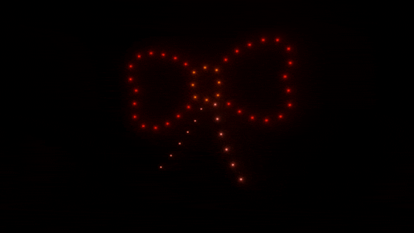 50 Christmas Animated Bow Drones for Holiday Decorations, Parties & Light Shows - Festive LED Flying Drones with Remote Control