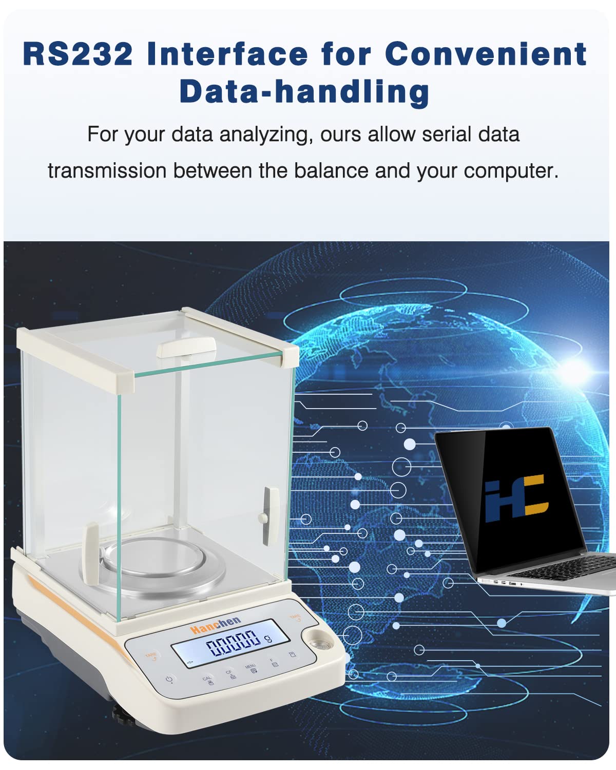 Precision Analytical Balance 220g x 0.1mg (0.0001g) - Digital Lab Scale for Jewelry, Pharmacy & Chemical Labs | High Accuracy Electronic Weighing Scale for Gold, Diamonds, Powders & Scientific Measurements