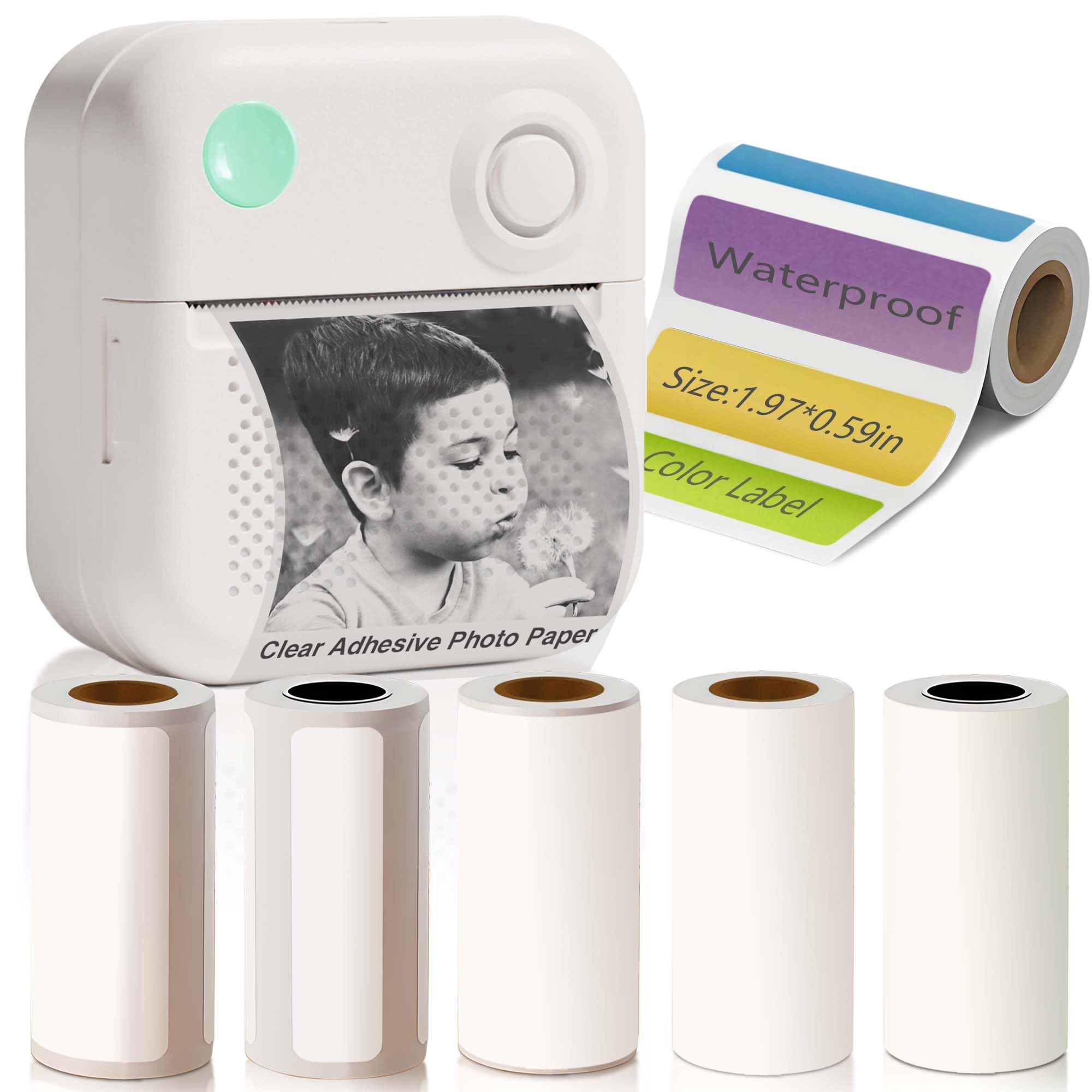 Portable Bluetooth Label Maker Machine with 6 Waterproof Thermal Tapes - Mini Label Printer for Home, Kitchen, Office & School Organization | Perfect for Storage, Pantry, Craft Supplies & File Labeling