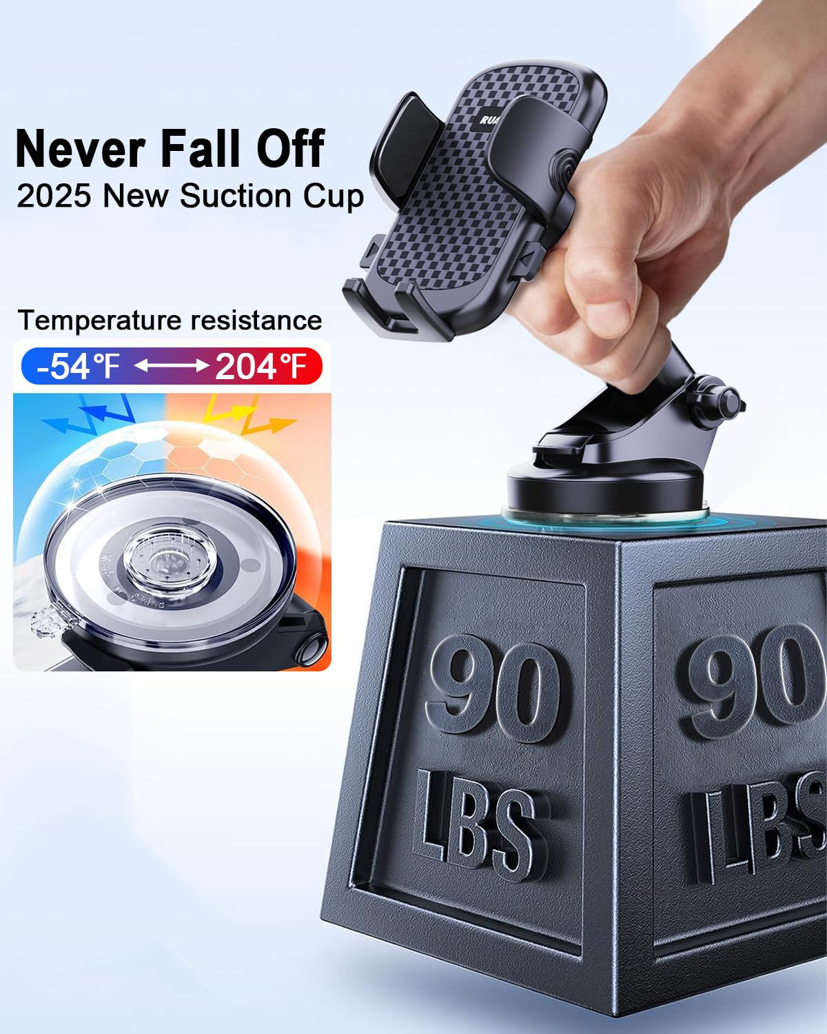 2025 Upgraded Car Phone Mount Holder - Universal Dashboard Windshield Vent Clip for iPhone 16/15 Pro Max/14/13/12/X & Samsung Galaxy S24/S23 (Works with Thick Cases) - Perfect for Road Trips, Uber/Lyft Drivers & Hands-Free Navigation