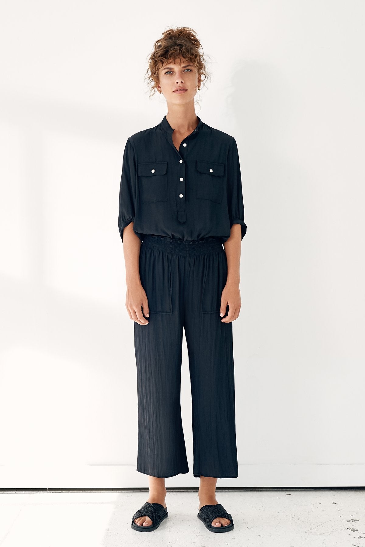 Brava Women's High-Waisted Stretch Work Pants - Coal Black - Comfortable Office & Travel Pants for Professional Women